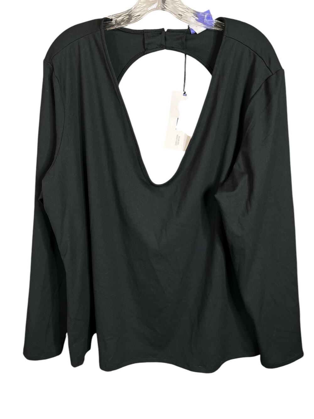 Future Collective Open Back Black V-Neck Shirt Size 2X